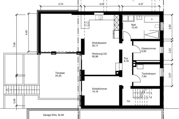 Pronájem bytu 2+kk 96 m², Stuttgart-Weilimdorf Pronájem bytu 2+kk 96 m², Stuttgart-Weilimdorf