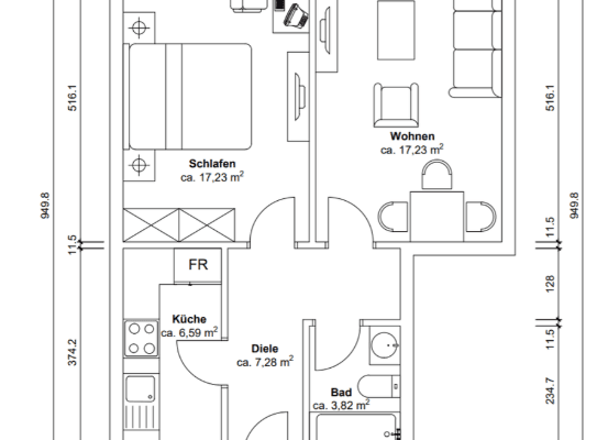 Prodej bytu 2+1 54 m², Essen Prodej bytu 2+1 54 m², Essen