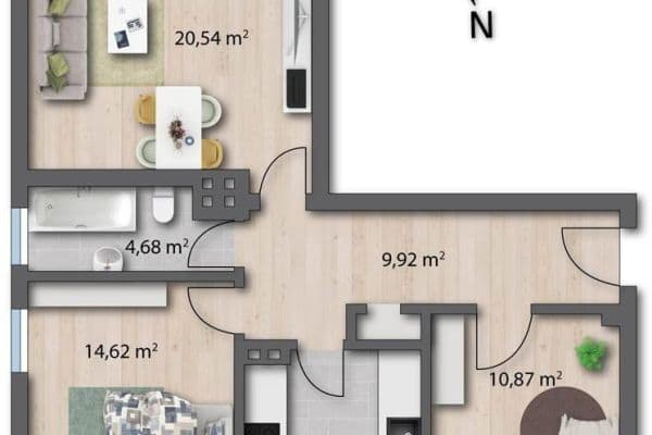 Pronájem bytu 3+1 70 m², Kreuzstr. 25, Wuppertal-Oberbarmen Pronájem bytu 3+1 70 m², Kreuzstr. 25, Wuppertal-Oberbarmen