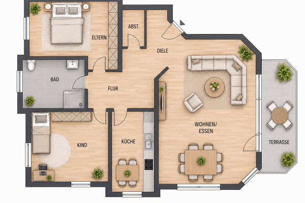 Pronájem bytu 3+1 88 m², Puderbach Pronájem bytu 3+1 88 m², Puderbach