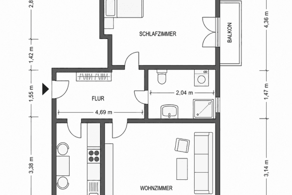 Prodej bytu 2+1 50 m², Volksdorfer Straße 22, Hamburg, Hamburg Prodej bytu 2+1 50 m², Volksdorfer Straße 22, Hamburg, Hamburg