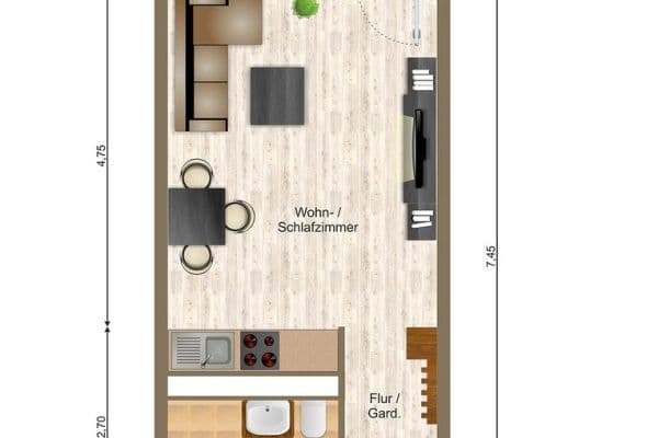 Pronájem bytu 1+1 29 m², Am Alten Weg 33, Mainz-Marienborn, Porýní-Falc Pronájem bytu 1+1 29 m², Am Alten Weg 33, Mainz-Marienborn, Porýní-Falc