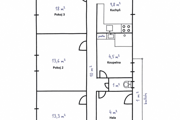 Pronájem bytu 3+1 74 m², Sladkovského, Kolín Pronájem bytu 3+1 74 m², Sladkovského, Kolín