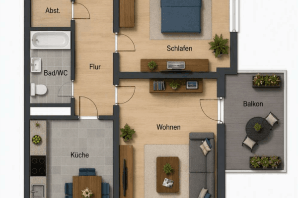 Pronájem bytu 2+1 68 m², Krokodilweg 40, Stuttgart Pronájem bytu 2+1 68 m², Krokodilweg 40, Stuttgart