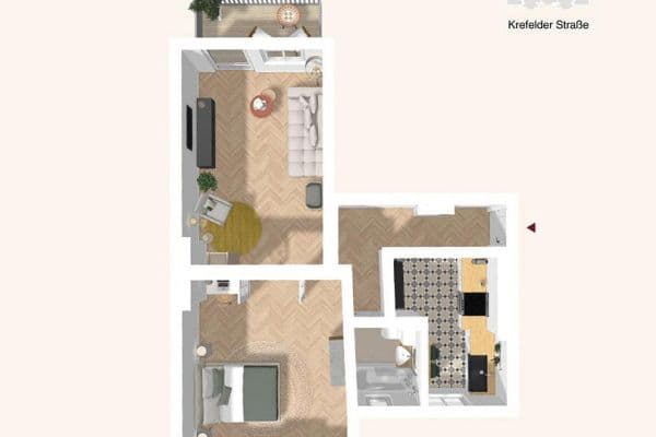 Prodej bytu 2+1 60 m², Krefelder Straße 3, Berlin, Berlín Prodej bytu 2+1 60 m², Krefelder Straße 3, Berlin, Berlín