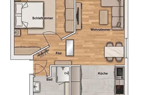 Pronájem bytu 2+1 48 m², Drosselstraße 33, Moers Pronájem bytu 2+1 48 m², Drosselstraße 33, Moers