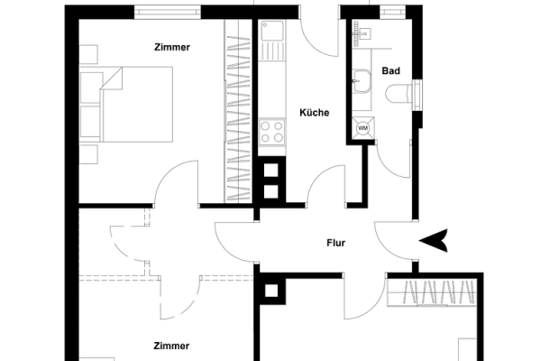 Prodej bytu 3+1 74 m², Stuttgart Prodej bytu 3+1 74 m², Stuttgart
