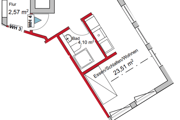 Pronájem bytu 1+kk 31 m², Gärtnerstraße 16, Stuttgart, Bádensko-Württembersko Pronájem bytu 1+kk 31 m², Gärtnerstraße 16, Stuttgart, Bádensko-Württembersko
