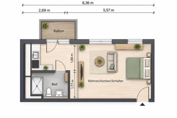 Pronájem bytu 1+1 34 m², Berlin, Berlín Pronájem bytu 1+1 34 m², Berlin, Berlín