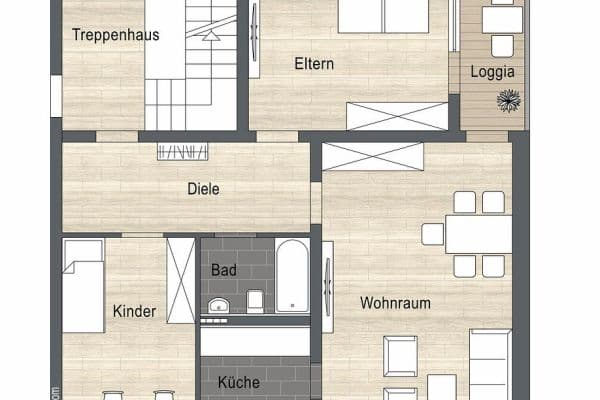 Pronájem bytu 3+1 80 m², Essen Pronájem bytu 3+1 80 m², Essen