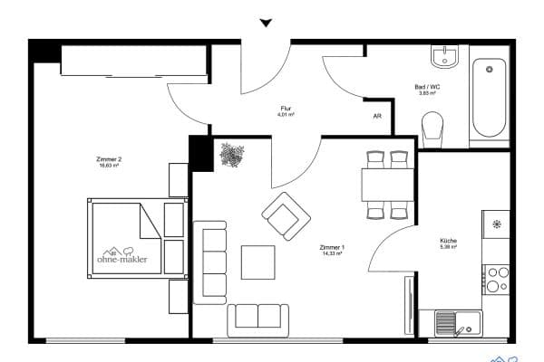 Prodej bytu 2+1 45 m², Berlin - Schöneberg, Berlín Prodej bytu 2+1 45 m², Berlin - Schöneberg, Berlín