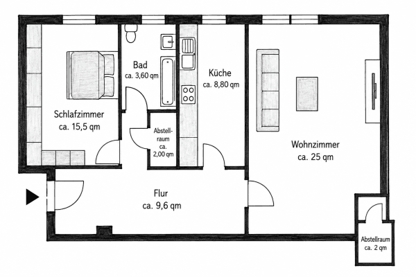 Pronájem bytu 2+kk 64 m², Essen Pronájem bytu 2+kk 64 m², Essen
