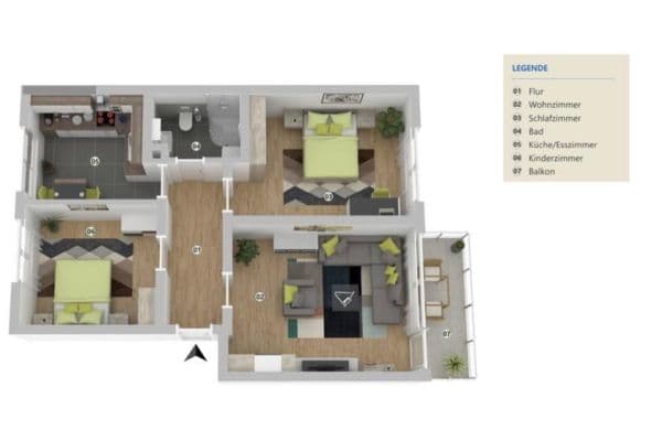Pronájem bytu 3+1 70 m², Seligenstadt Pronájem bytu 3+1 70 m², Seligenstadt