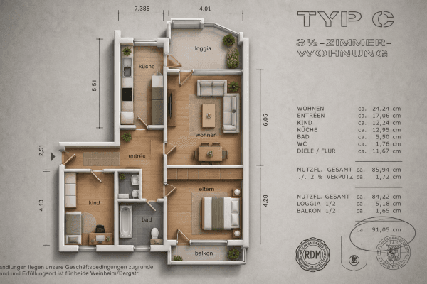 Prodej bytu 3+1 91 m², Multring 7, Weinheim Prodej bytu 3+1 91 m², Multring 7, Weinheim