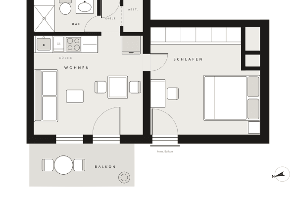 Pronájem bytu 2+1 36 m², München, Bavorsko Pronájem bytu 2+1 36 m², München, Bavorsko