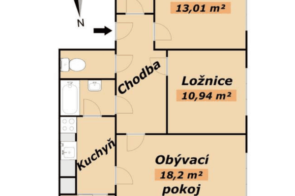 Pronájem bytu 3+1 66 m², Pšeník, Brno Pronájem bytu 3+1 66 m², Pšeník, Brno