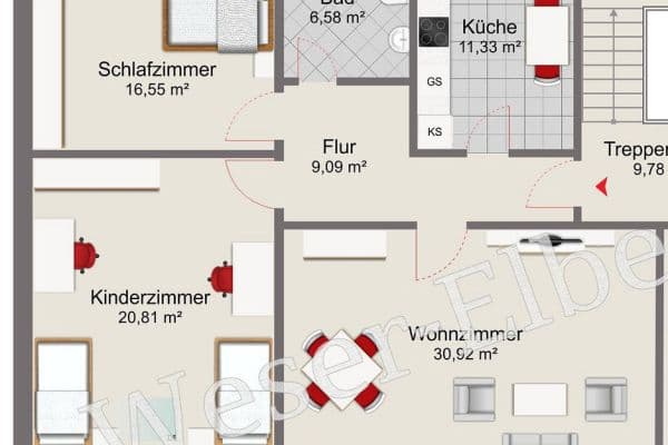 Pronájem bytu 3+1 95 m², Bremerhaven, Bremen Pronájem bytu 3+1 95 m², Bremerhaven, Bremen