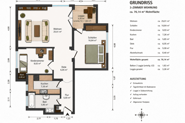 Pronájem bytu 3+1 77 m², Akademiestraße 27, Hanau Pronájem bytu 3+1 77 m², Akademiestraße 27, Hanau