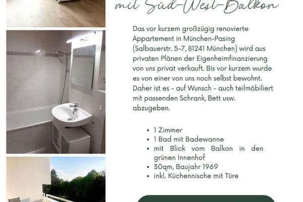 Prodej bytu 1+1 30 m², Salbauerstraße 7, München, Bavorsko Prodej bytu 1+1 30 m², Salbauerstraße 7, München, Bavorsko