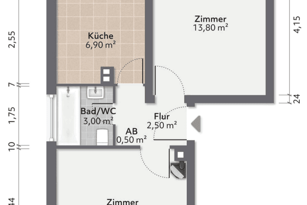Pronájem bytu 2+1 44 m², Gerhart-Hauptmann-Str. 13b, Heidelberg Pronájem bytu 2+1 44 m², Gerhart-Hauptmann-Str. 13b, Heidelberg