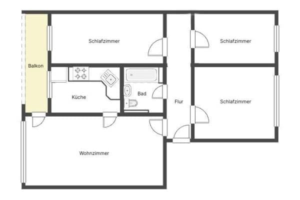 Pronájem bytu 4+1 78 m², Kräpeliner Wende 6B, Greifswald Pronájem bytu 4+1 78 m², Kräpeliner Wende 6B, Greifswald