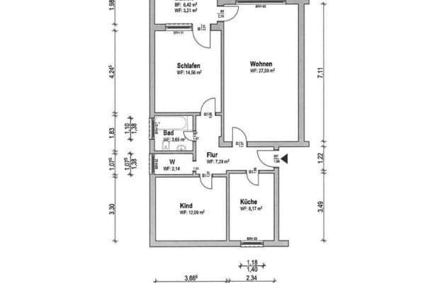 Pronájem bytu 3+1 79 m², Pattensen Pronájem bytu 3+1 79 m², Pattensen