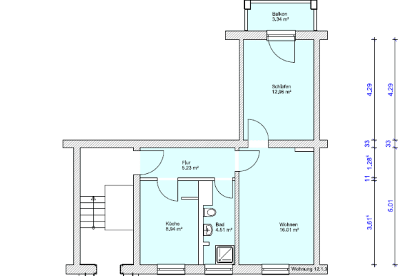 Pronájem bytu 2+1 50 m², Eisnerstraße 12, Magdeburg, Sasko-Anhaltsko Pronájem bytu 2+1 50 m², Eisnerstraße 12, Magdeburg, Sasko-Anhaltsko