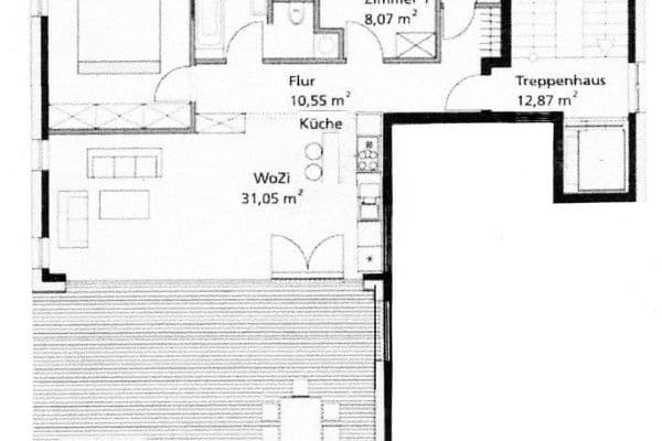 Pronájem bytu 3+1 102 m², Kassel-Harleshausen, Hessen Pronájem bytu 3+1 102 m², Kassel-Harleshausen, Hessen