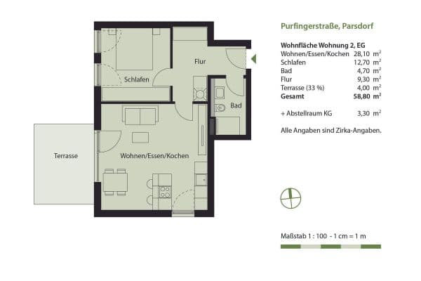 Prodej bytu 2+1 59 m², Parsdorf, Bavorsko Prodej bytu 2+1 59 m², Parsdorf, Bavorsko