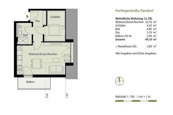 Prodej bytu 2+1 41 m², Parsdorf, Bavorsko Prodej bytu 2+1 41 m², Parsdorf, Bavorsko