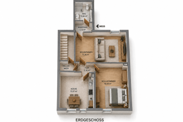 Pronájem bytu 2+1 58 m², Lingenfeld, Porýní-Falc Pronájem bytu 2+1 58 m², Lingenfeld, Porýní-Falc