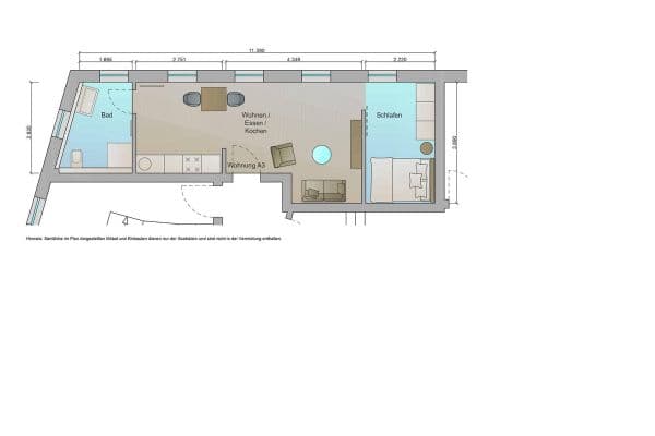 Pronájem bytu 1+1 39 m², Mannheim Pronájem bytu 1+1 39 m², Mannheim
