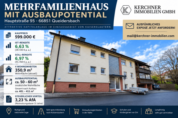 Prodej domu 410 m², pozemek 621 m², Hauptstr. 95, Queidersbach Prodej domu 410 m², pozemek 621 m², Hauptstr. 95, Queidersbach