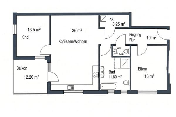 Pronájem bytu 3+1 96 m², Jockgrim Pronájem bytu 3+1 96 m², Jockgrim