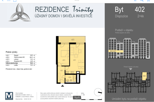 Pronájem bytu 2+kk 64 m², U Mlýnského kanálu, Praha Pronájem bytu 2+kk 64 m², U Mlýnského kanálu, Praha