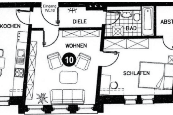 Pronájem bytu 2+1 52 m², Erfurt Pronájem bytu 2+1 52 m², Erfurt