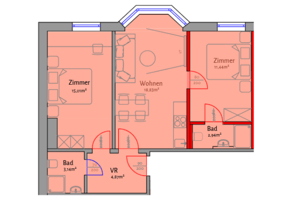 Pronájem bytu 3+1 56 m², Kinkstraße, Kufstein, Tyrolsko Pronájem bytu 3+1 56 m², Kinkstraße, Kufstein, Tyrolsko