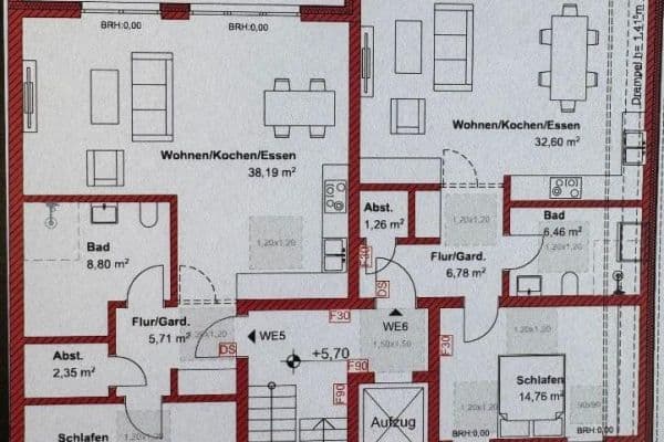 Pronájem bytu 2+1 76 m², Möllhoven 45, Essen Pronájem bytu 2+1 76 m², Möllhoven 45, Essen