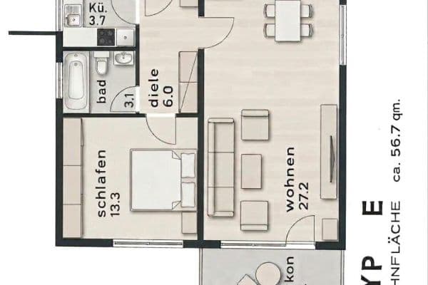 Prodej bytu 2+1 57 m², Frankfurt, Hessen Prodej bytu 2+1 57 m², Frankfurt, Hessen