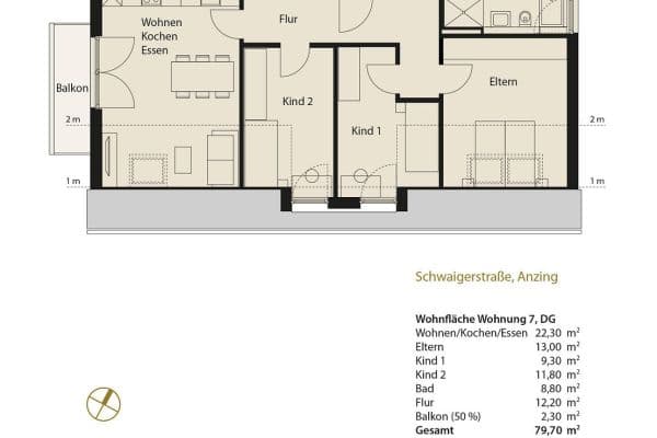 Pronájem bytu 4+1 80 m², Anzing, Bavorsko Pronájem bytu 4+1 80 m², Anzing, Bavorsko
