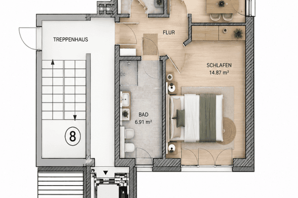 Pronájem bytu 2+1 56 m², Hainstraße 8, Thum, Sasko Pronájem bytu 2+1 56 m², Hainstraße 8, Thum, Sasko