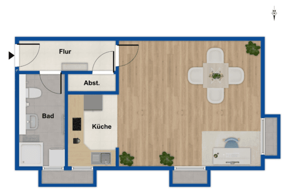 Pronájem bytu 1+1 46 m², Unterhaching, Bavorsko Pronájem bytu 1+1 46 m², Unterhaching, Bavorsko