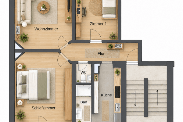Pronájem bytu 3+1 66 m², Offenbach am Main Pronájem bytu 3+1 66 m², Offenbach am Main