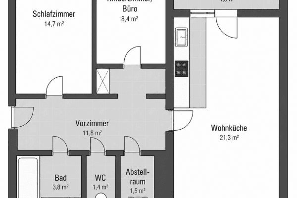 Pronájem bytu 3+1 67 m², Grubergasse 5, Wien, Wien Pronájem bytu 3+1 67 m², Grubergasse 5, Wien, Wien