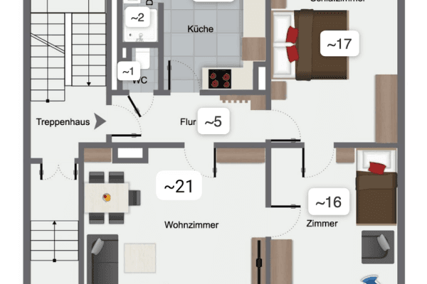 Pronájem bytu 3+1 75 m², Darmstadt Pronájem bytu 3+1 75 m², Darmstadt