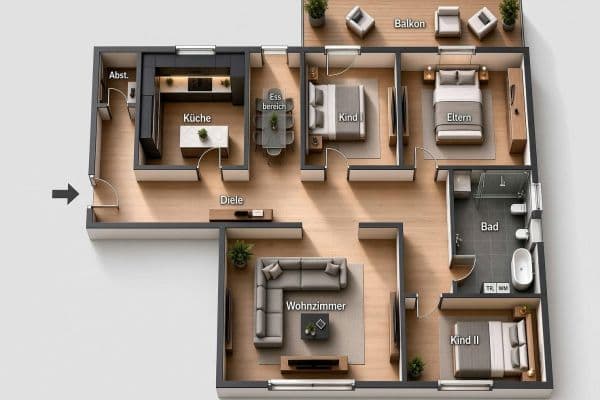 Prodej bytu 4+1 98 m², Im Wohnpark 27, Bergheim Prodej bytu 4+1 98 m², Im Wohnpark 27, Bergheim