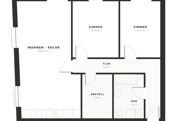 Pronájem bytu 3+1 85 m², Melle Pronájem bytu 3+1 85 m², Melle