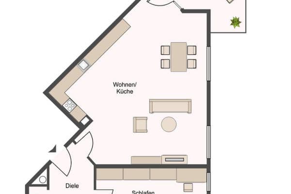 Pronájem bytu 2+1 59 m², Fohlenbergstraße 7, Marbach Pronájem bytu 2+1 59 m², Fohlenbergstraße 7, Marbach