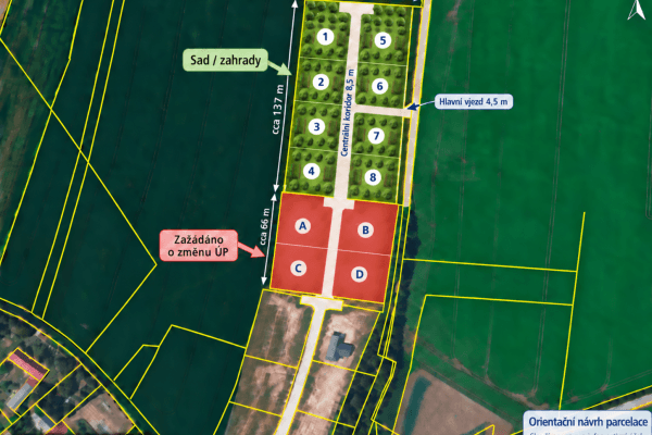 Prodej pozemku 1.050 m², Vysoká Prodej pozemku 1.050 m², Vysoká