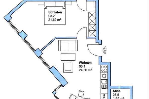 Pronájem bytu 2+1 55 m², Stade Pronájem bytu 2+1 55 m², Stade